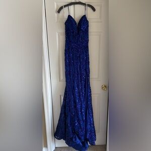 Ava Presley navy blue sequin prom dresses, Size 6. Excellent Condition.